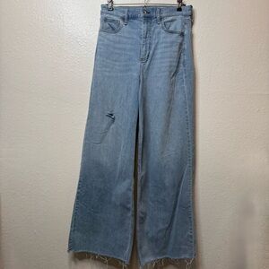 Rag & Bone Serena High Rise Flare Jeans Distressed Raw Hem Size 28